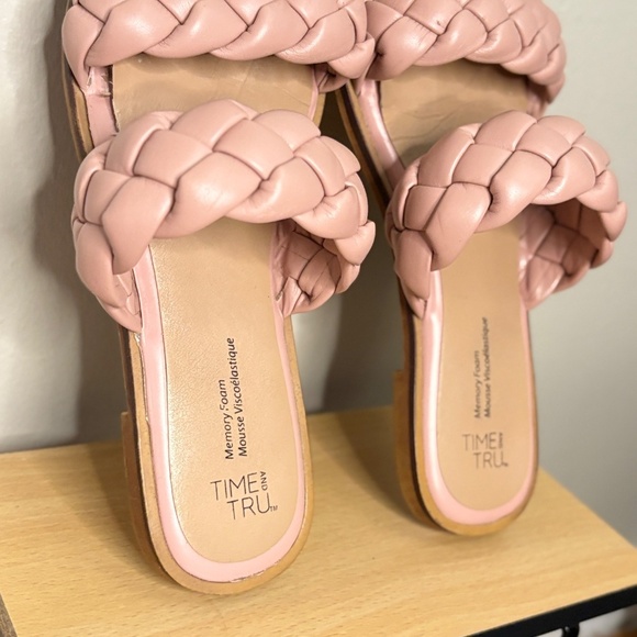 4/$10🎄TIME & TRU Nude Pink Chunky Braided Strap Slip-on Sandals Size 7 - Picture 4 of 14